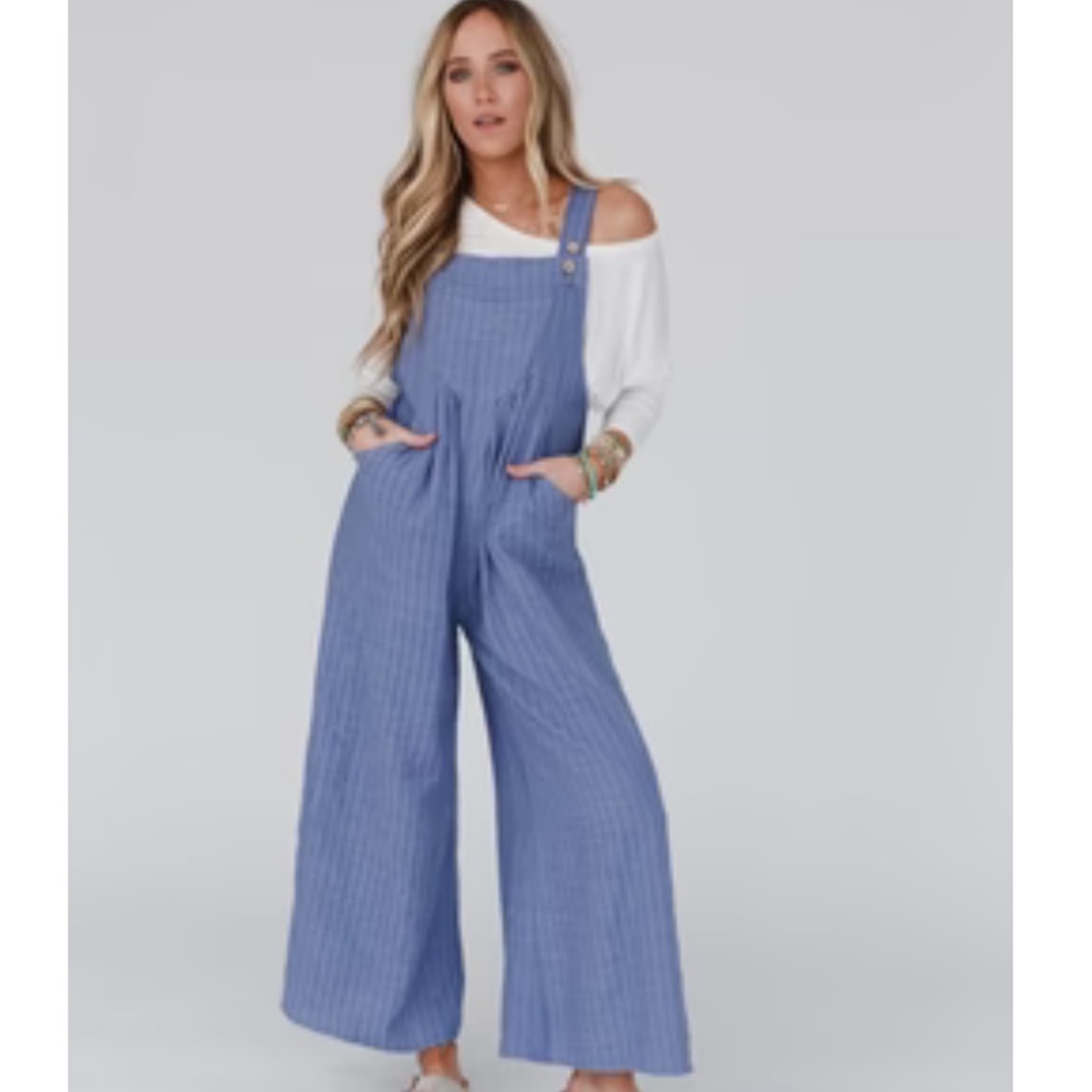 Pleated overalls